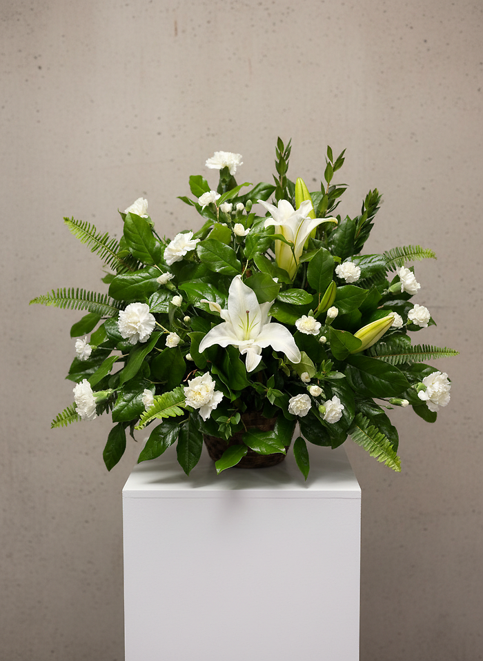 Peaceful White Lilies Basket