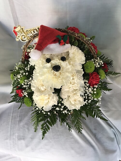 Santa Puppy Dog Basket