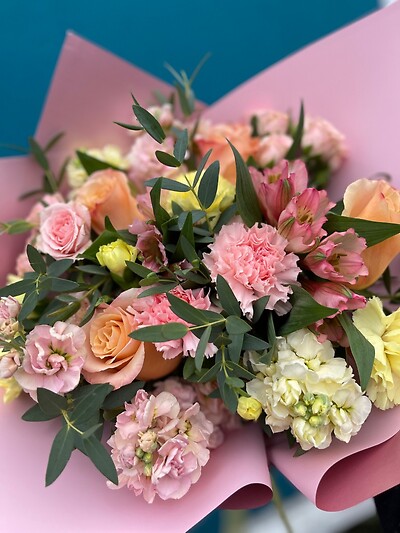 Designer&#039;s Choice Pastels Wrapped Bouquet