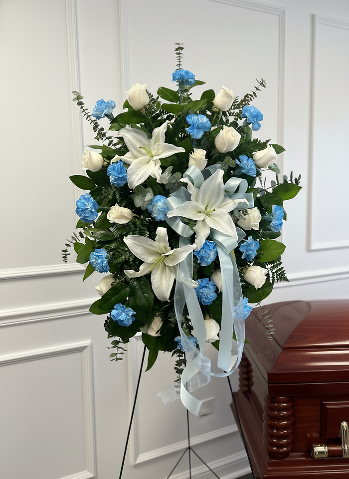 Heavenly Blue Farewell Standing Spray